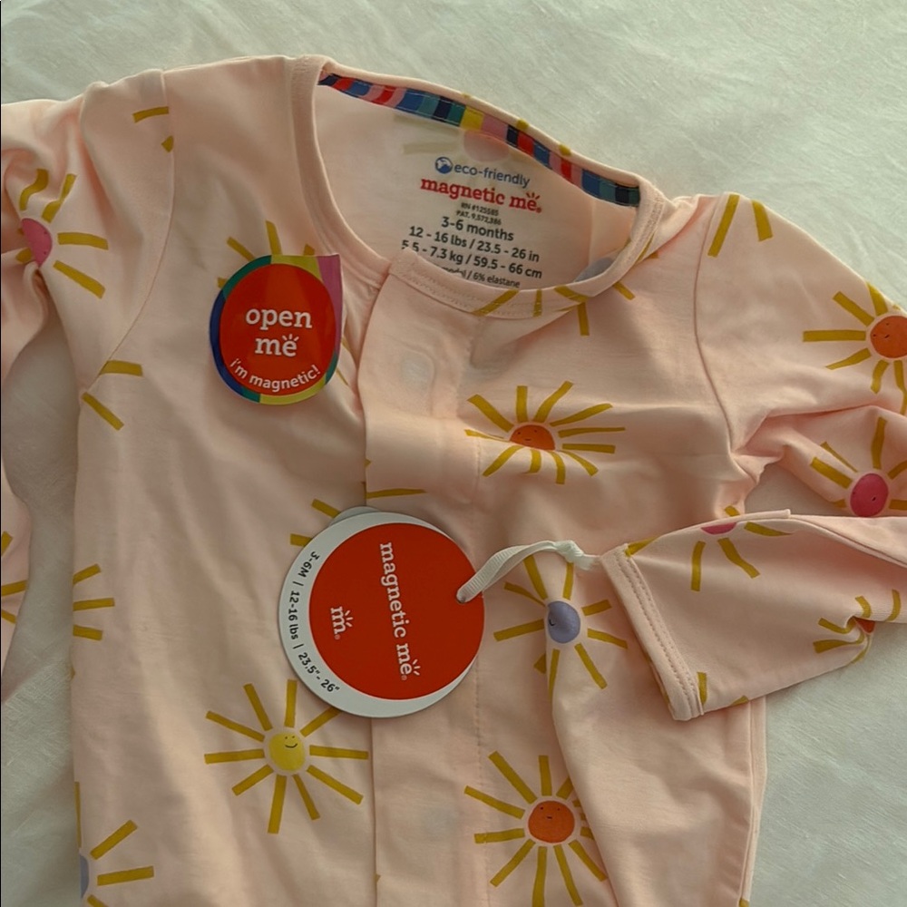 Magnetic Me Pink Onesie with Sun Design